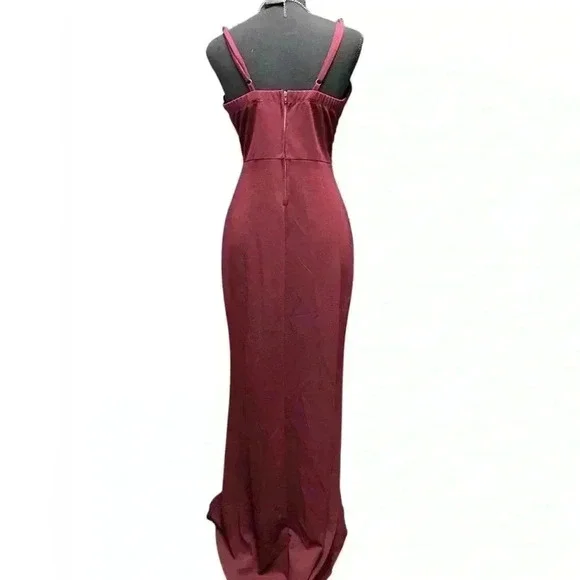 ๐ Burgundy Semi Formal Sexy Maxi Dress, Size 11 - Picture 5 of 5